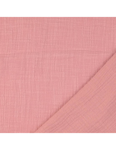Vintage double gauze cotton fabric - Old pink