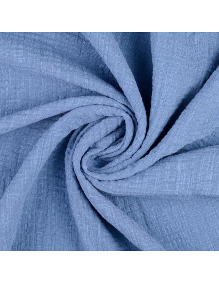 Vintage double gauze cotton fabric - Denim blue