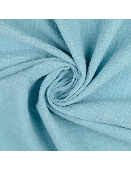 Vintage double gauze cotton fabric - Turquoise
