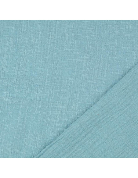 Vintage double gauze cotton fabric - Turquoise