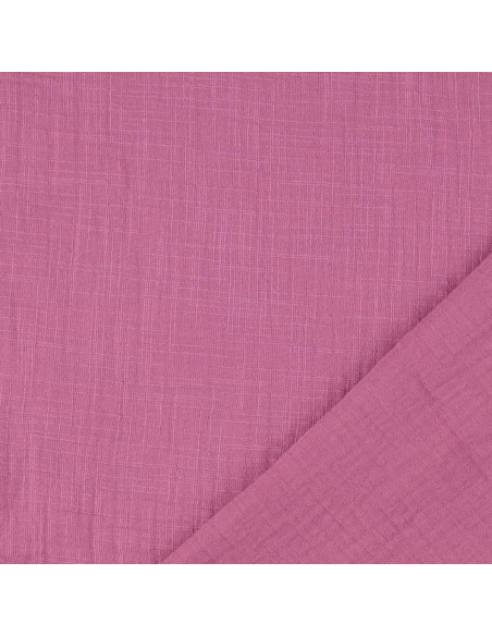 Vintage double gauze cotton fabric - Rosewood