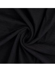 Vintage double gauze cotton fabric - Black