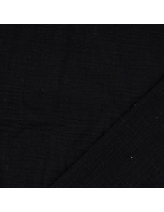 Vintage double gauze cotton fabric - Black 2