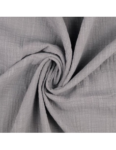 Vintage double gauze cotton fabric - Gray