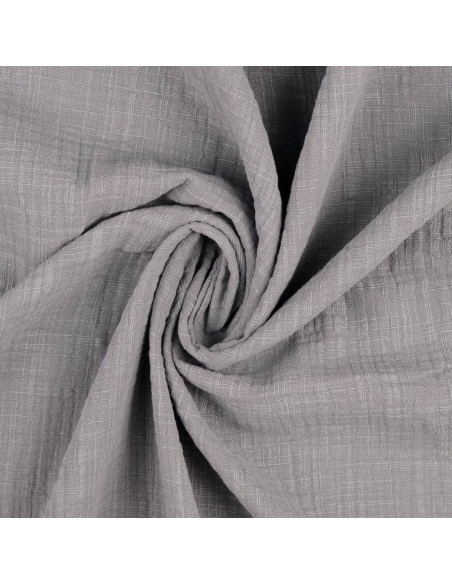 Vintage double gauze cotton fabric - Gray