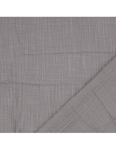 Vintage double gauze cotton fabric - Gray