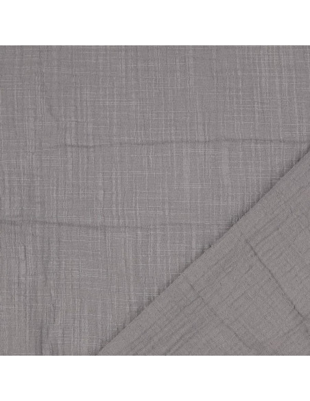 Vintage double gauze cotton fabric - Gray