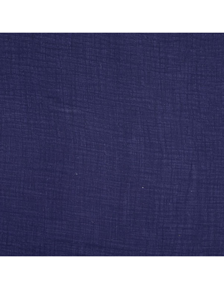 Vintage double gauze cotton fabric - Navy blue
