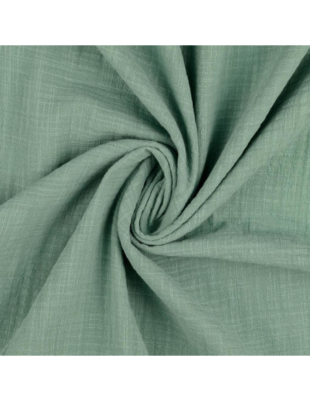 Vintage double gauze cotton fabric - Sage green