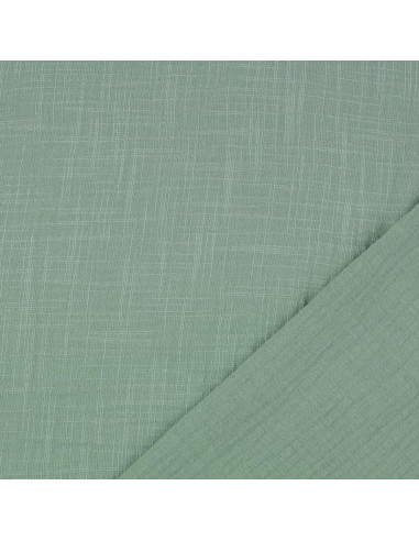 Vintage double gauze cotton fabric - Sage green