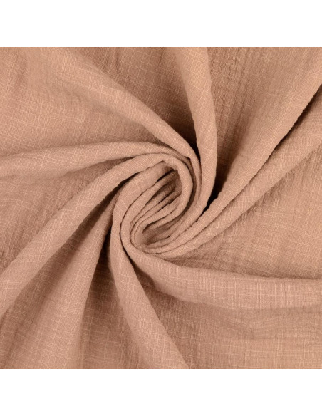 Vintage double gauze cotton fabric - Beige