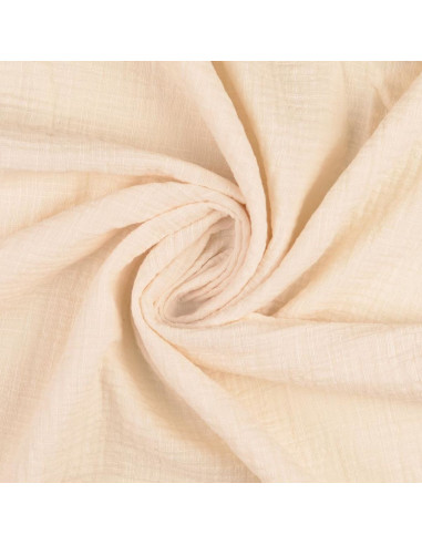 Vintage double gauze cotton fabric - Ecru
