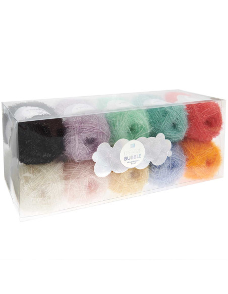 Box of 10 balls of Creative Bubble crochet yarn - Crazy Bubble Gang