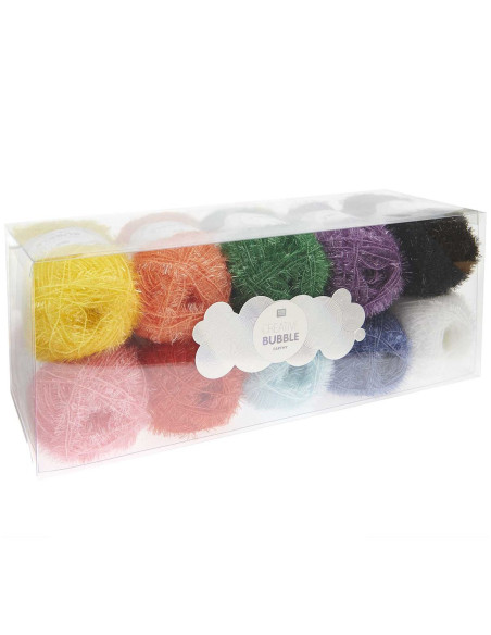 Creative Bubble Crochet Yarn Set - Rainbow, 10 Balls