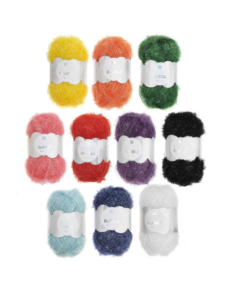 Creative Bubble Crochet Yarn Set - Rainbow, 10 Balls