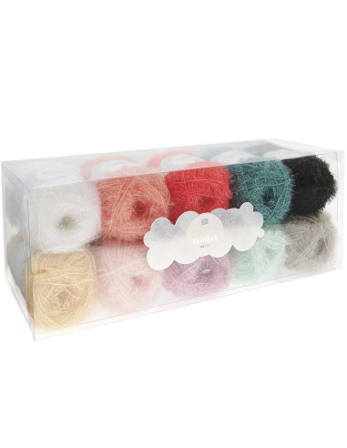 Box of 10 balls of Creative Bubble crochet yarn - Pastel