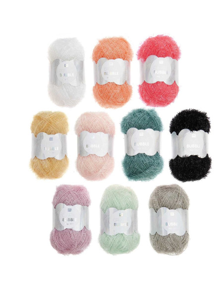 Box of 10 balls of Creative Bubble crochet yarn - Pastel