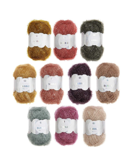 Box of 10 Creative Bubble crochet yarn balls - Earthy