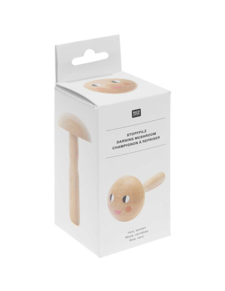 Wooden darning mushroom - Face