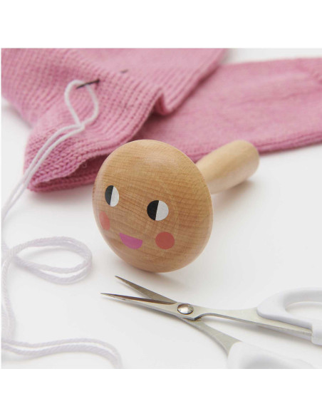 Wooden darning mushroom - Face