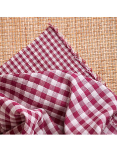 Off-White Dahlia Gingham Double Gauze Fabric - Atelier Brunette