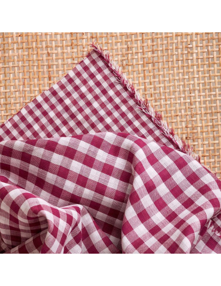 Off-White Dahlia Gingham Double Gauze Fabric - Atelier Brunette