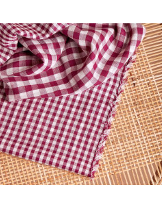 Off-White Dahlia Gingham Double Gauze Fabric - Atelier Brunette 2