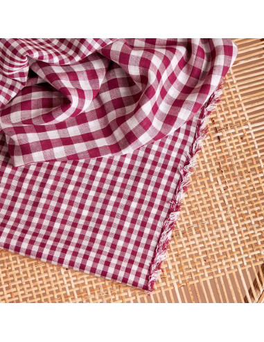 Off-White Dahlia Gingham Double Gauze Fabric - Atelier Brunette