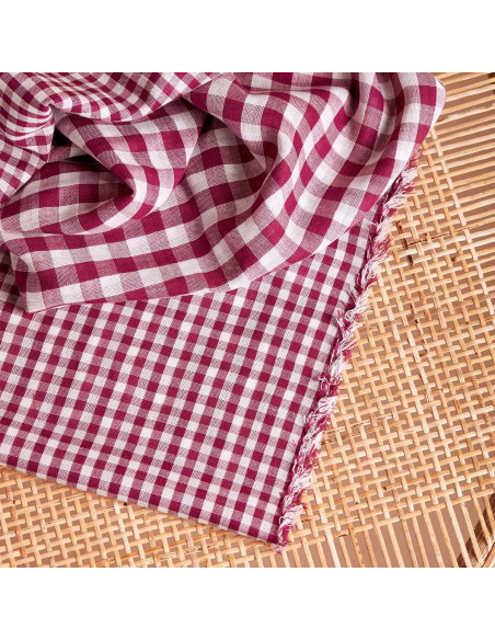 Off-White Dahlia Gingham Double Gauze Fabric - Atelier Brunette