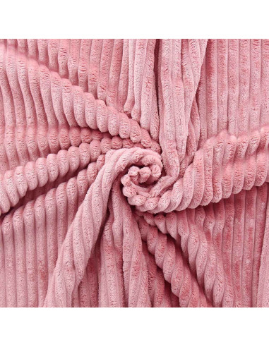 Minky fabric wide ribs - Old pink
