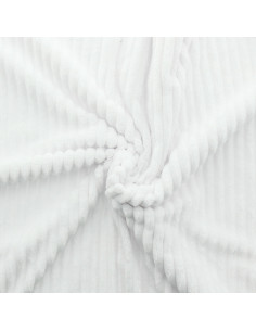 White wide-ribbed minky fabric
