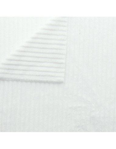 White wide-ribbed minky fabric