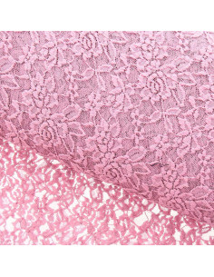 Stretch lace fabric Glamour - Old pink