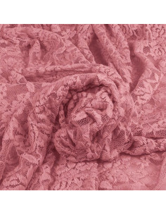 Stretch lace fabric Glamour - Old pink 2
