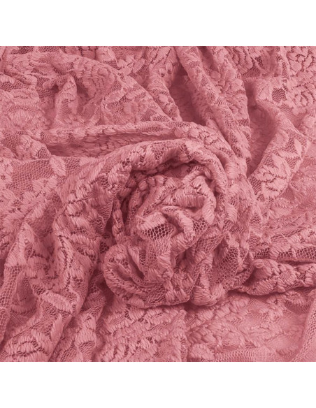 Stretch lace fabric Glamour - Old pink