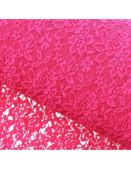 Glamour Stretch Lace Fabric - Fuchsia