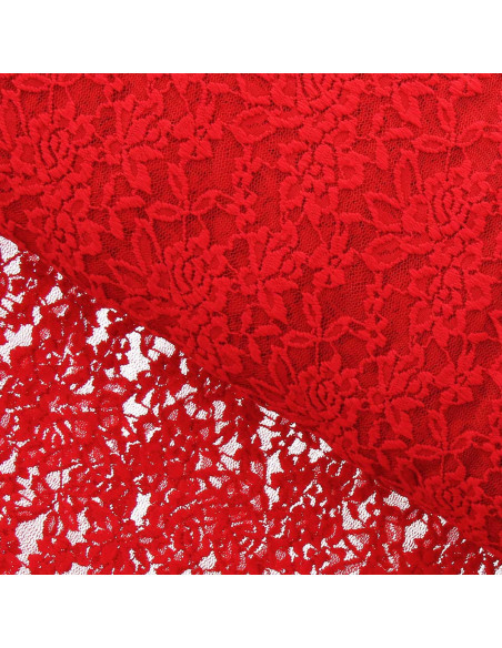 Stretch lace fabric Glamour - Red
