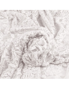 Stretch lace fabric Glamour - White 2