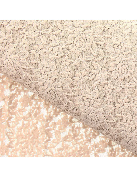 Stretch lace fabric Glamour - Nude