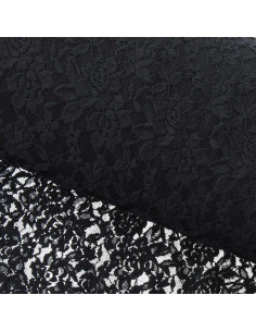 Glamour Stretch Lace Fabric - Black