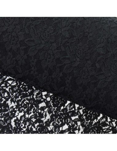 Glamour Stretch Lace Fabric - Black