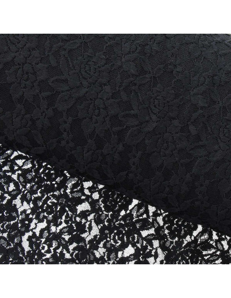 Glamour Stretch Lace Fabric - Black