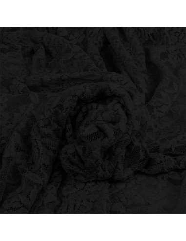 Glamour Stretch Lace Fabric - Black