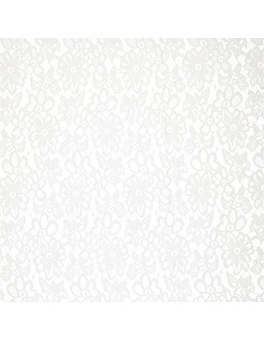 Bloom Stretch Guipure Fabric - White