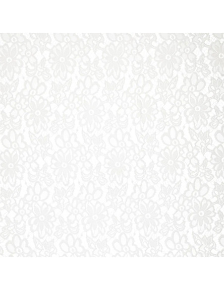 Bloom Stretch Guipure Fabric - White