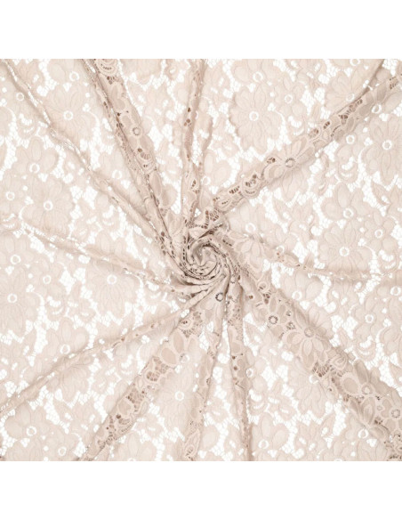 Bloom Stretch Guipure Fabric - Beige