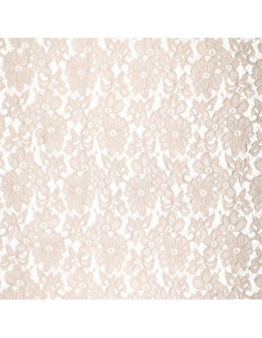 Bloom Stretch Guipure Fabric - Beige