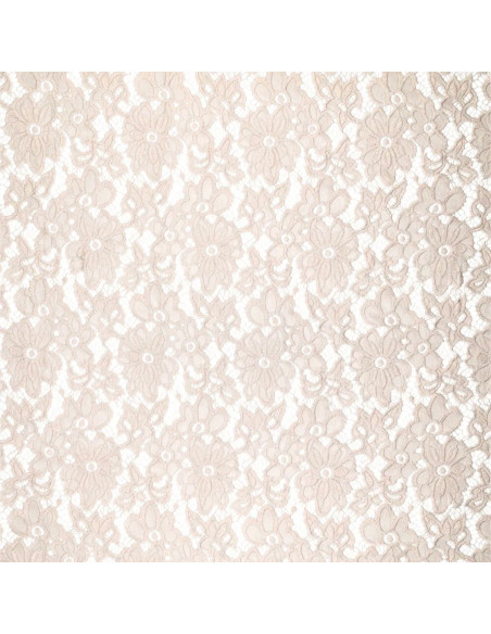 Bloom Stretch Guipure Fabric - Beige