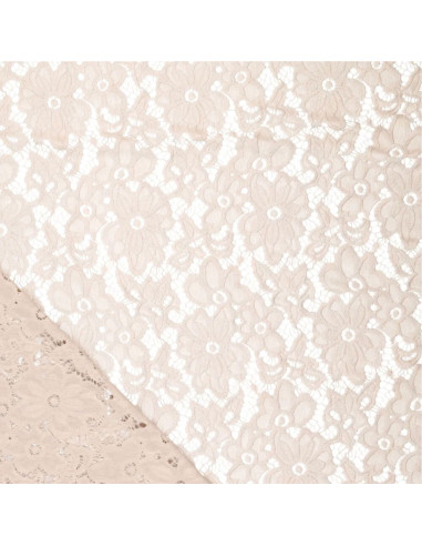 Bloom Stretch Guipure Fabric - Beige