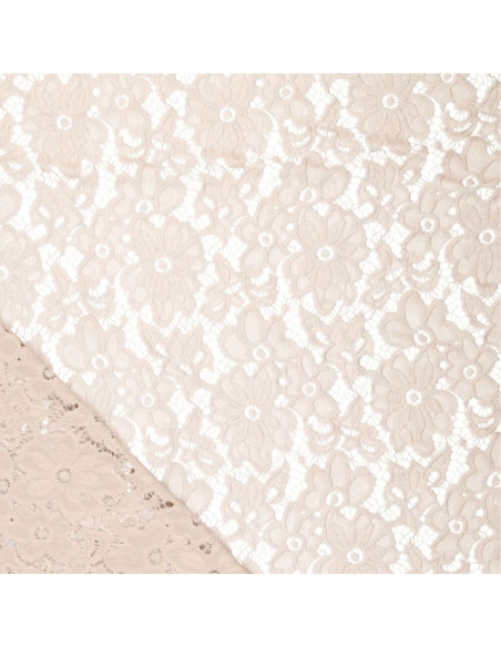 Bloom Stretch Guipure Fabric - Beige